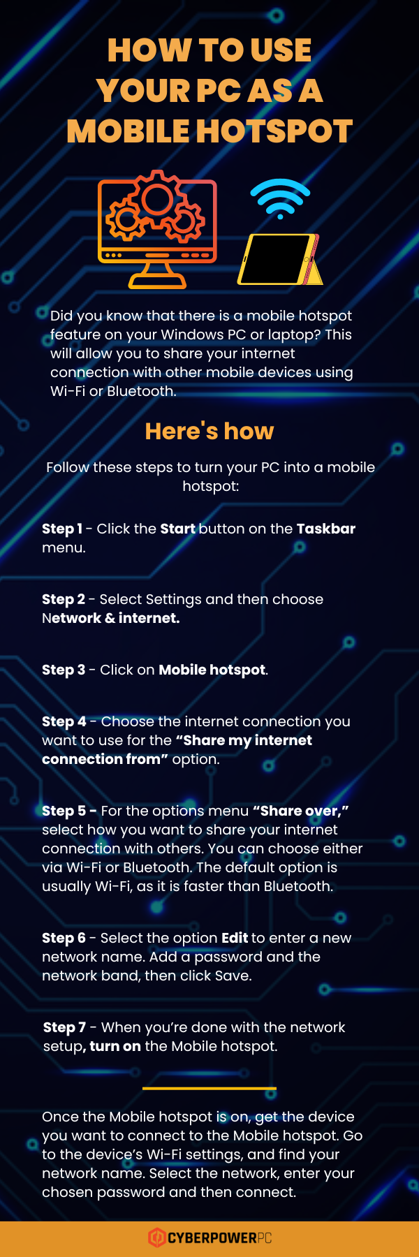 How to Use Your PC as a Mobile Hotspot (Infographic) CyberPowerPC